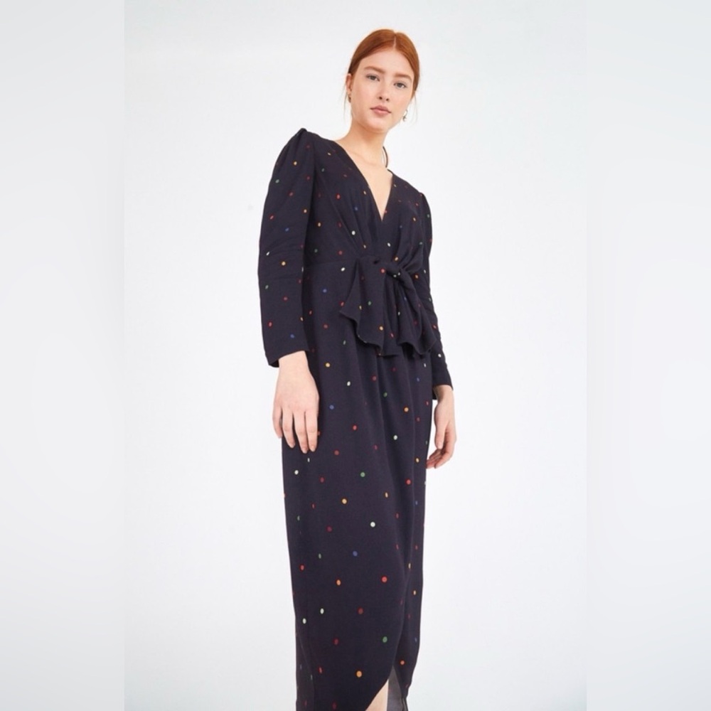 Farm Rio Black Dots Midi Dress - Small